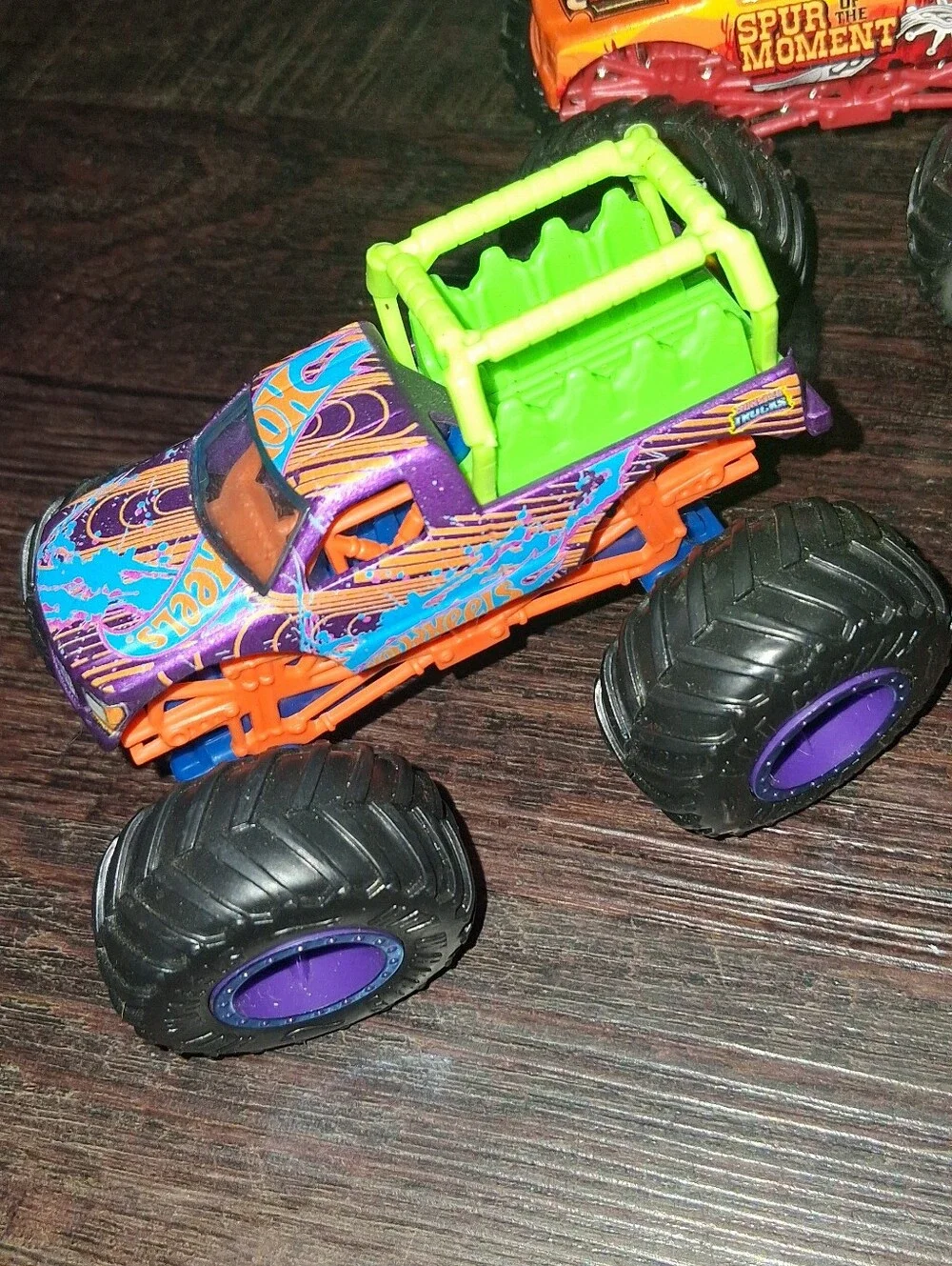 Hot Wheels Monster Truck Toy - Bright Green, Purple & Orange